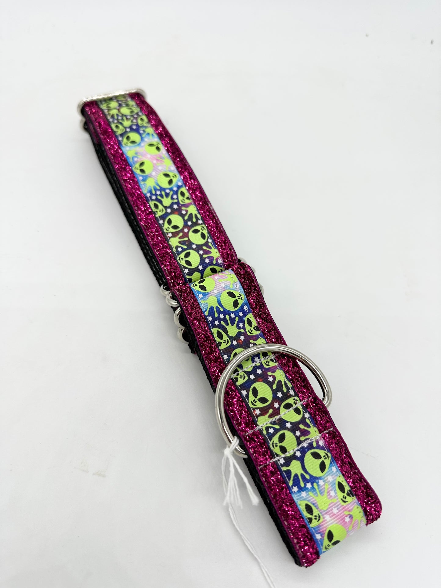 1.5 inch Alien Pink Sparkle Martingale Collar