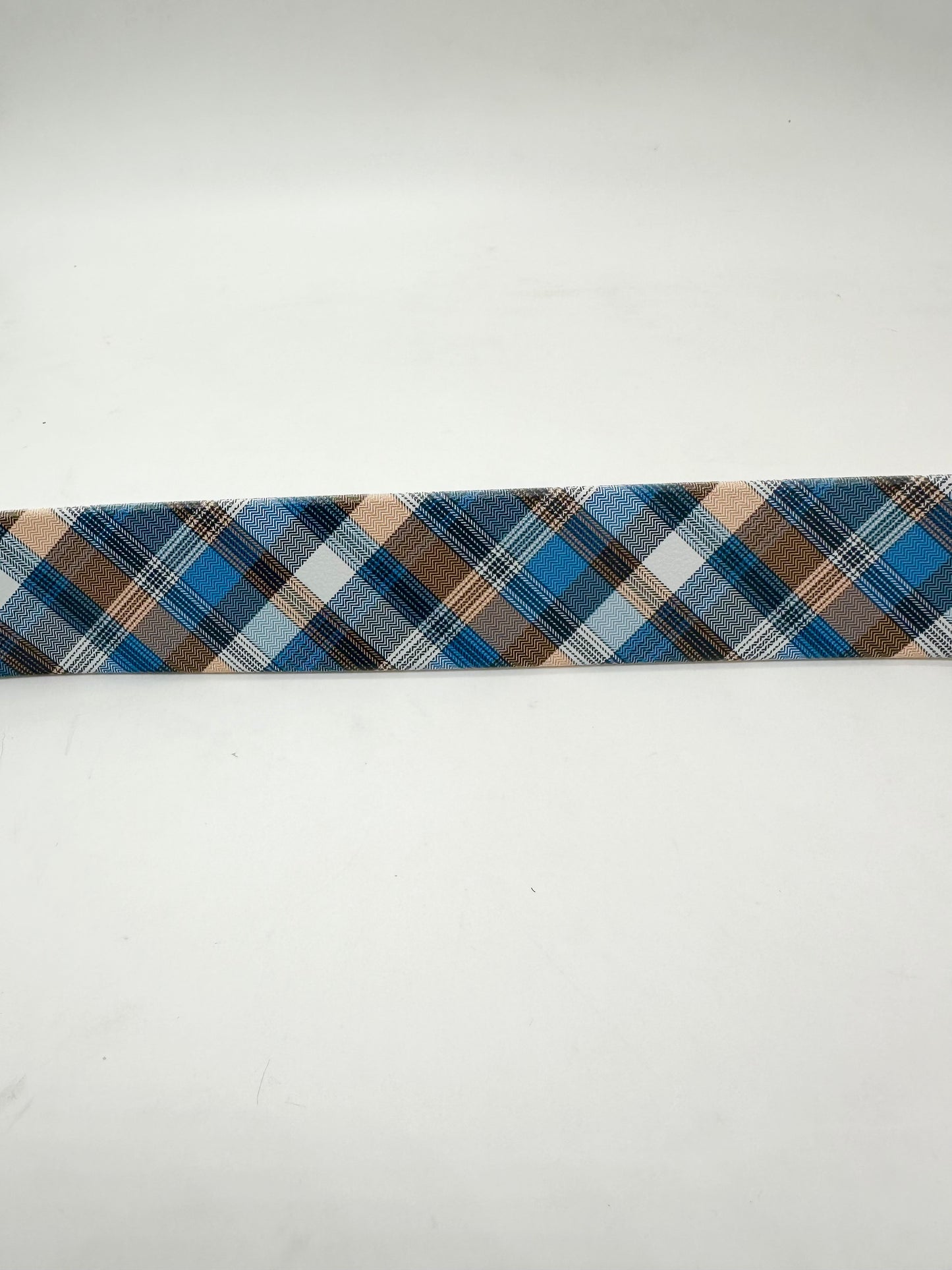 Blue and Tan Plaid Collar