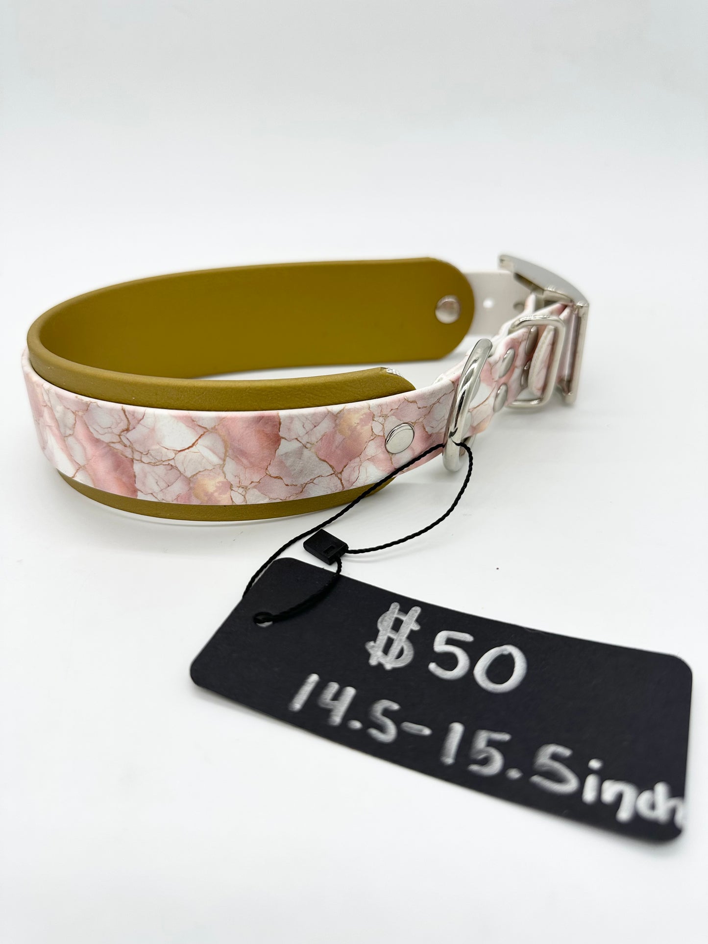 Pink and Gold Marble Collar