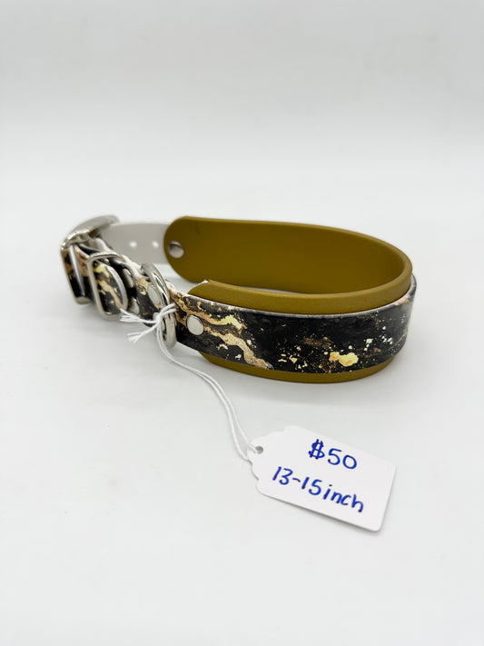 Gold and Black Marble Collar