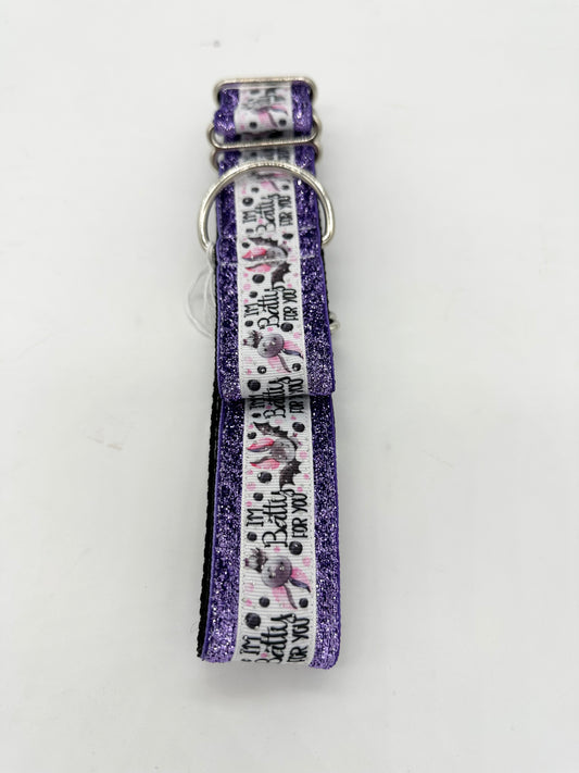1.5 inch I’m Batty for You Sparkle Martingale Collar