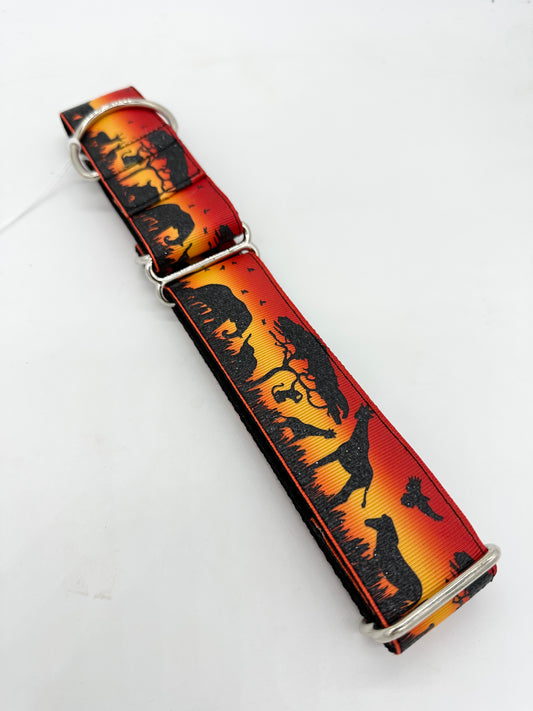 1.5 inch Safari Sunset Sparkle Martingale Collar