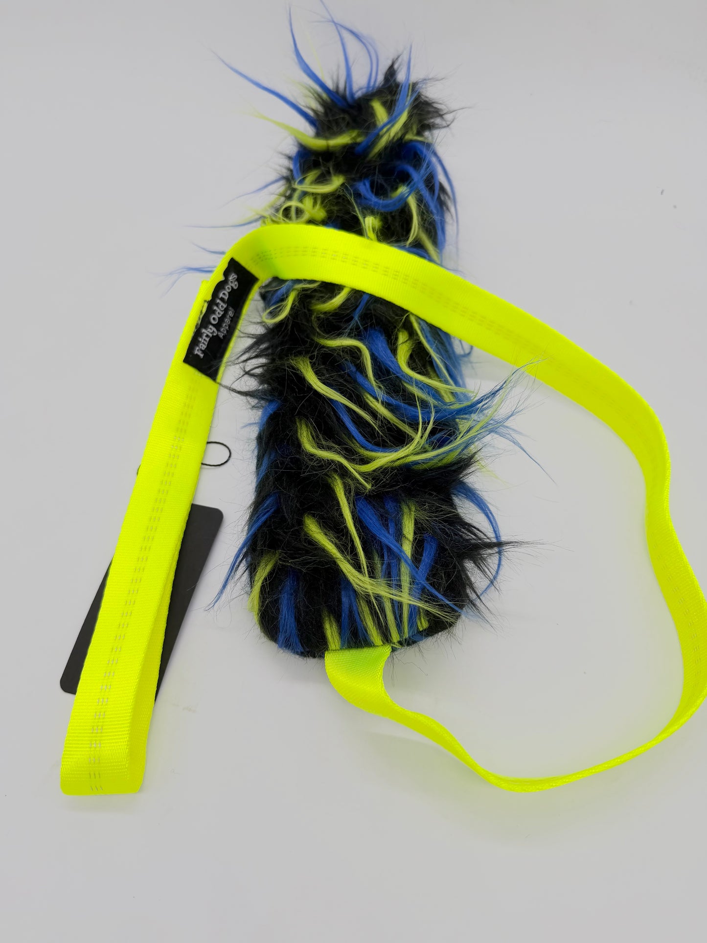 Black Blue and Yellow Fur Tug Toy