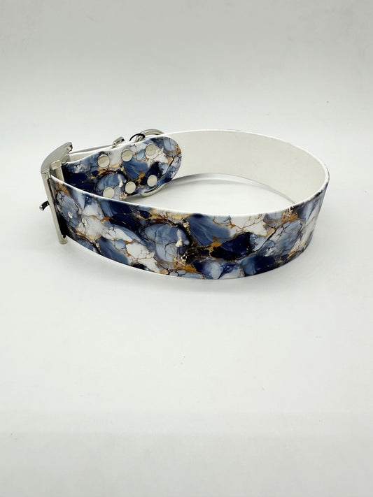 Blue and Gold Marble Collar