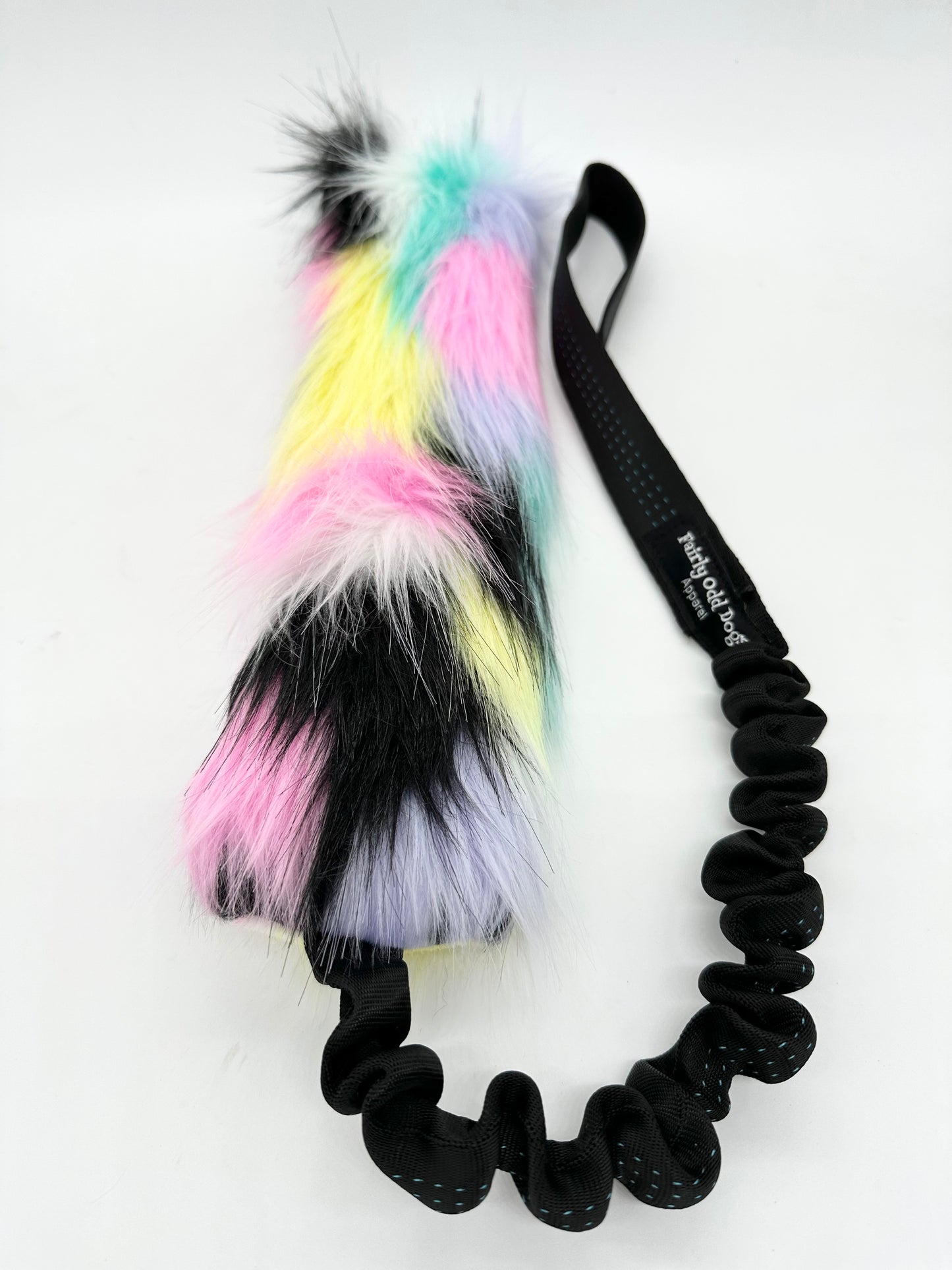 Multicolor Pastel Fur Bungee Tug Toy