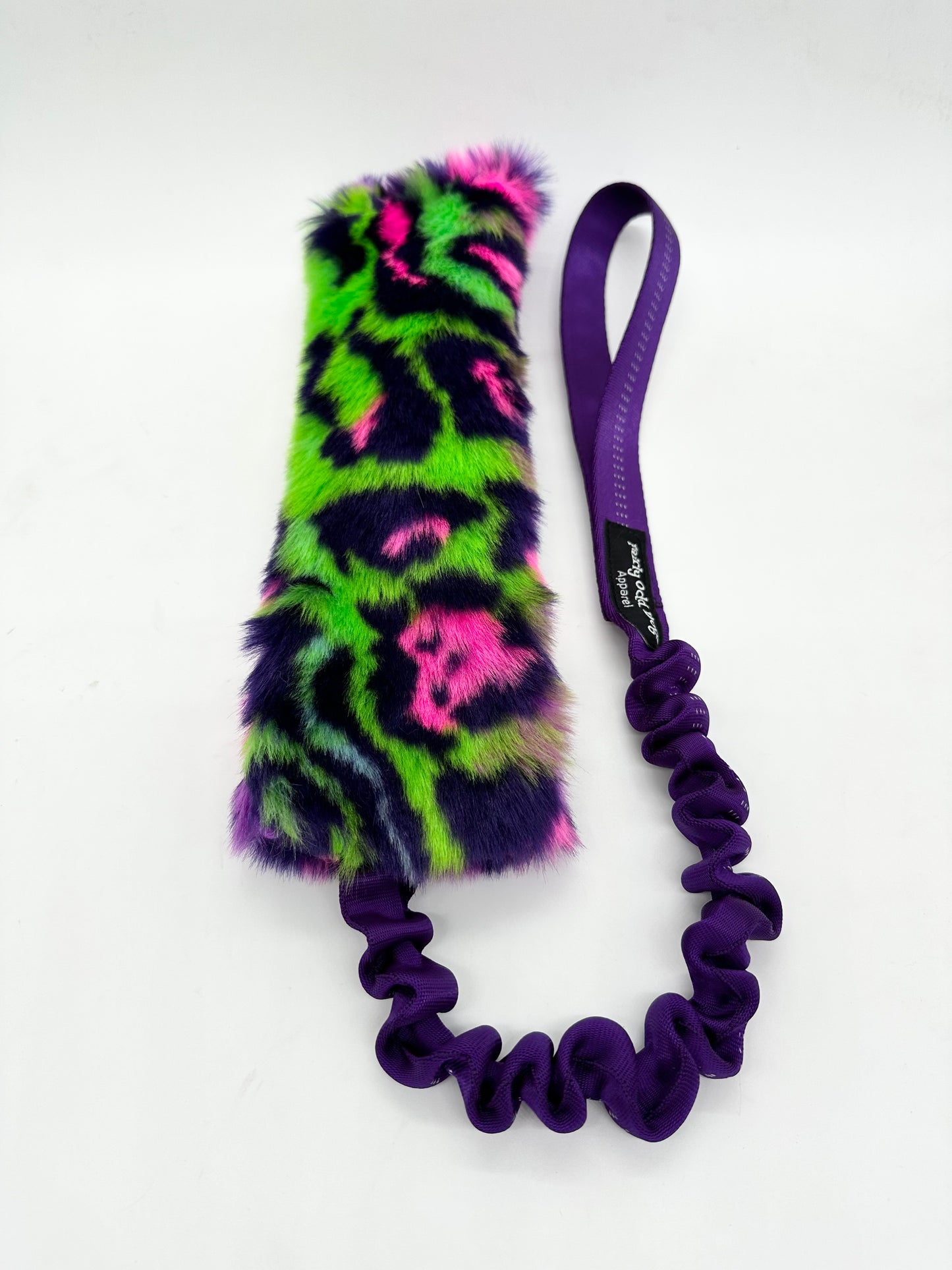 Neon Jaguar Fur Bungee Tug Toy