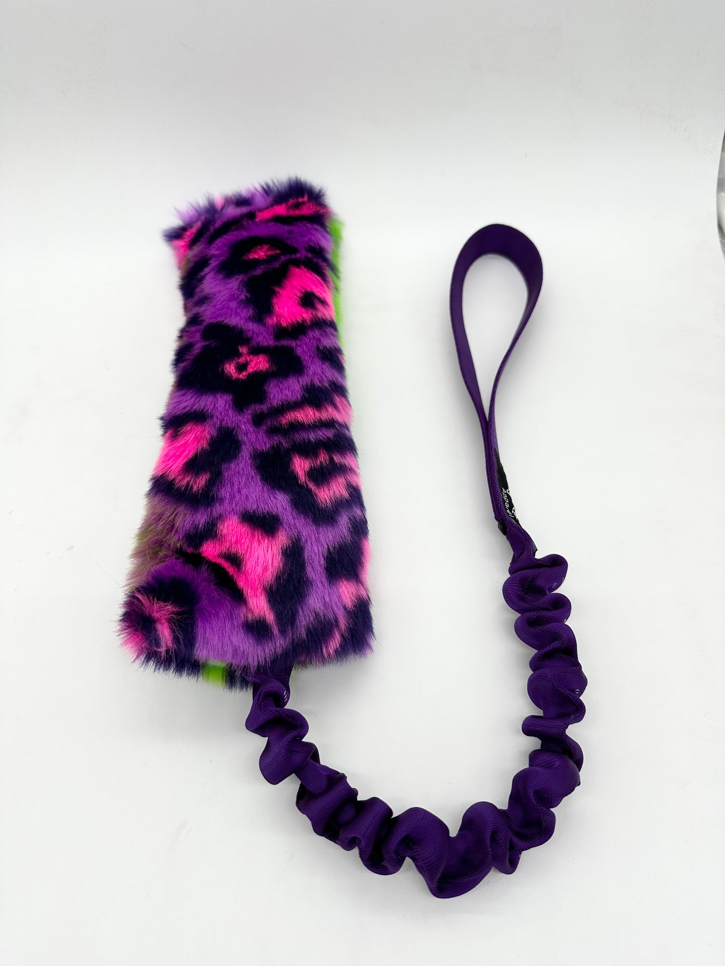 Neon Jaguar Fur Bungee Tug Toy