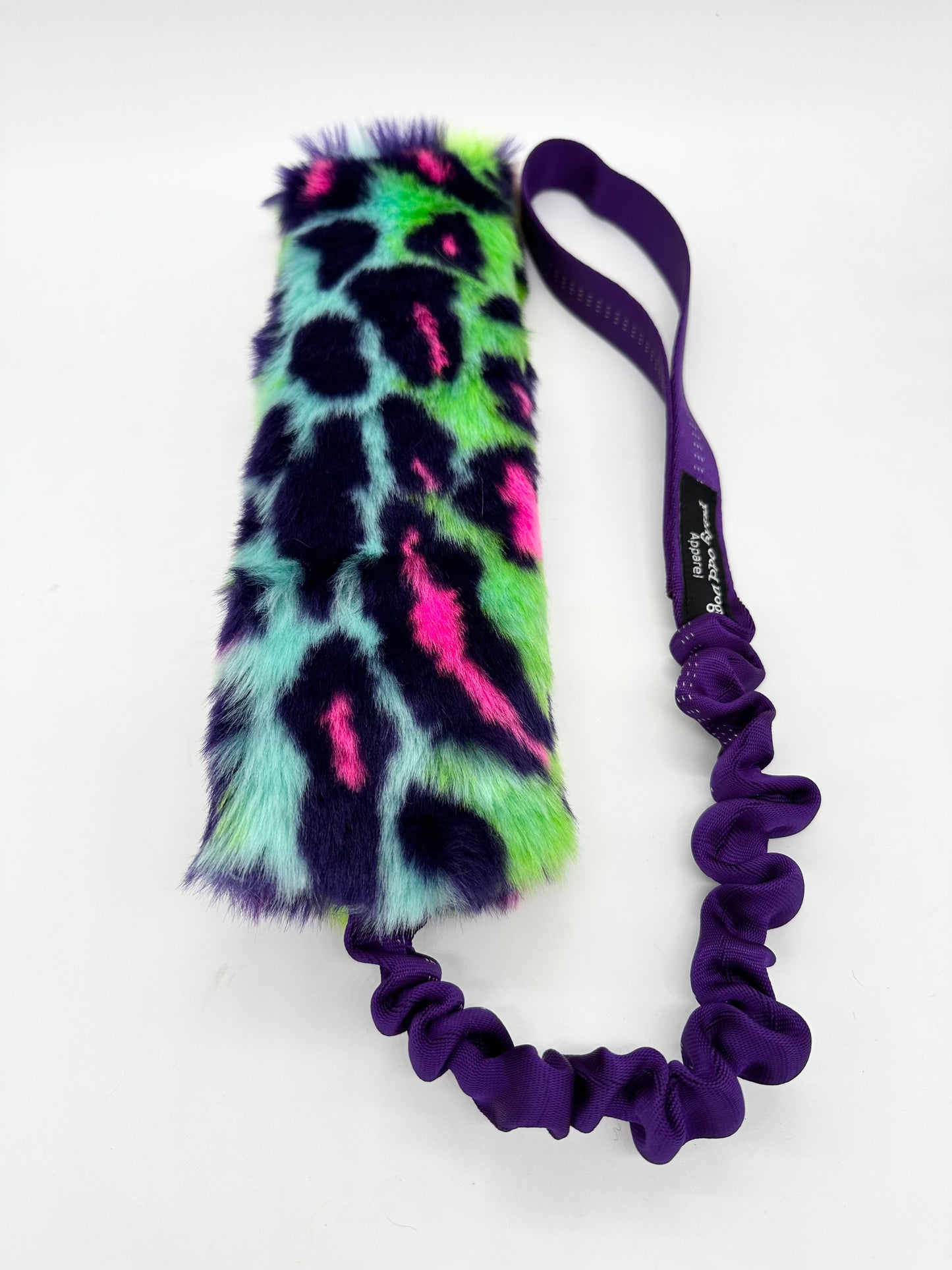 Neon Jaguar Fur Bungee Tug Toy