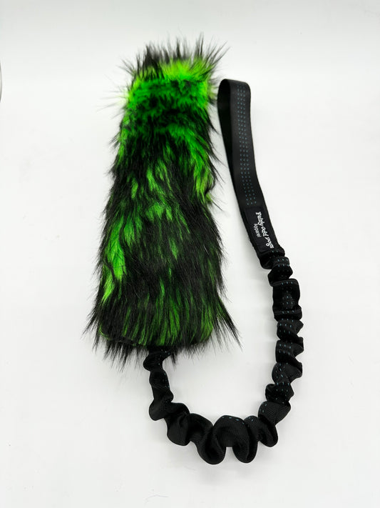 Black and Green Fur Bungee Tug Toy