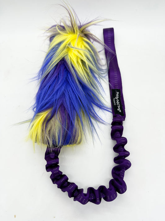 Purple Blue and Yellow Fur Bungee Tug Toy