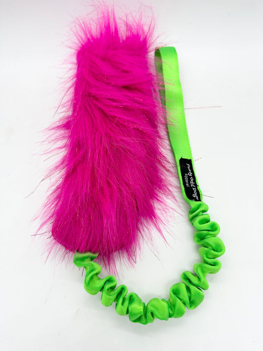 Pink Sparkle Fur Bungee Tug Toy