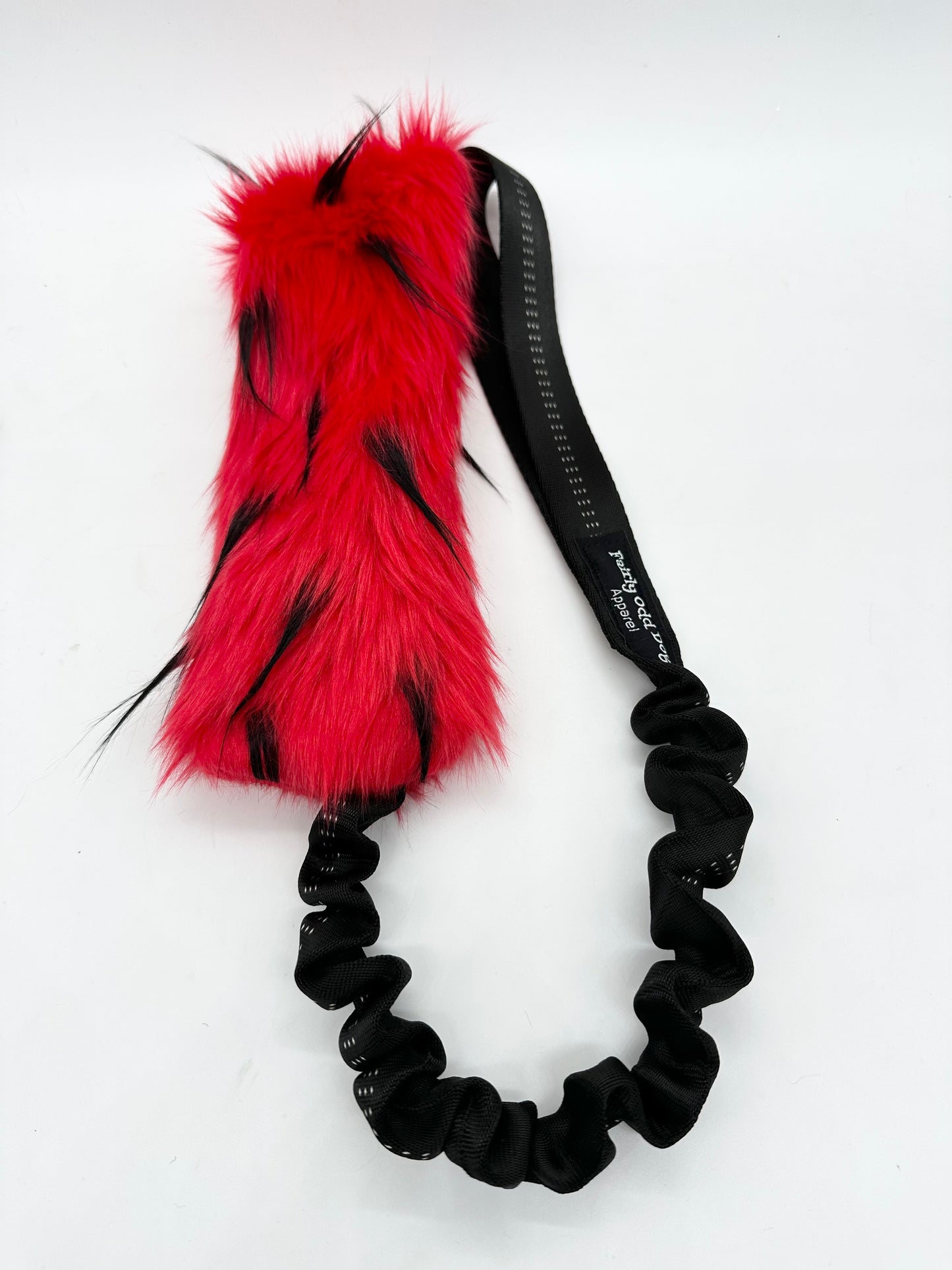 Red and Black Crinkle Bungee Tug Toy