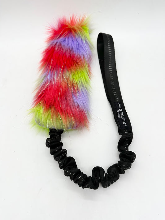 Red Purple Green Sparkle Fur Bungee Tug Toy